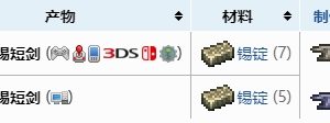 泰拉瑞亚锡短剑怎么做 泰拉瑞亚锡短剑合成表
