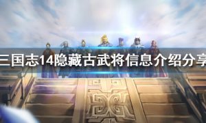 三国志14威力加强版隐藏武将介绍 三国志14威力加强版隐藏武将详细内容