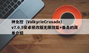 神女控（ValkyrieCrusade）v7.0.5安卓修改版无限技能+暴击的简单介绍